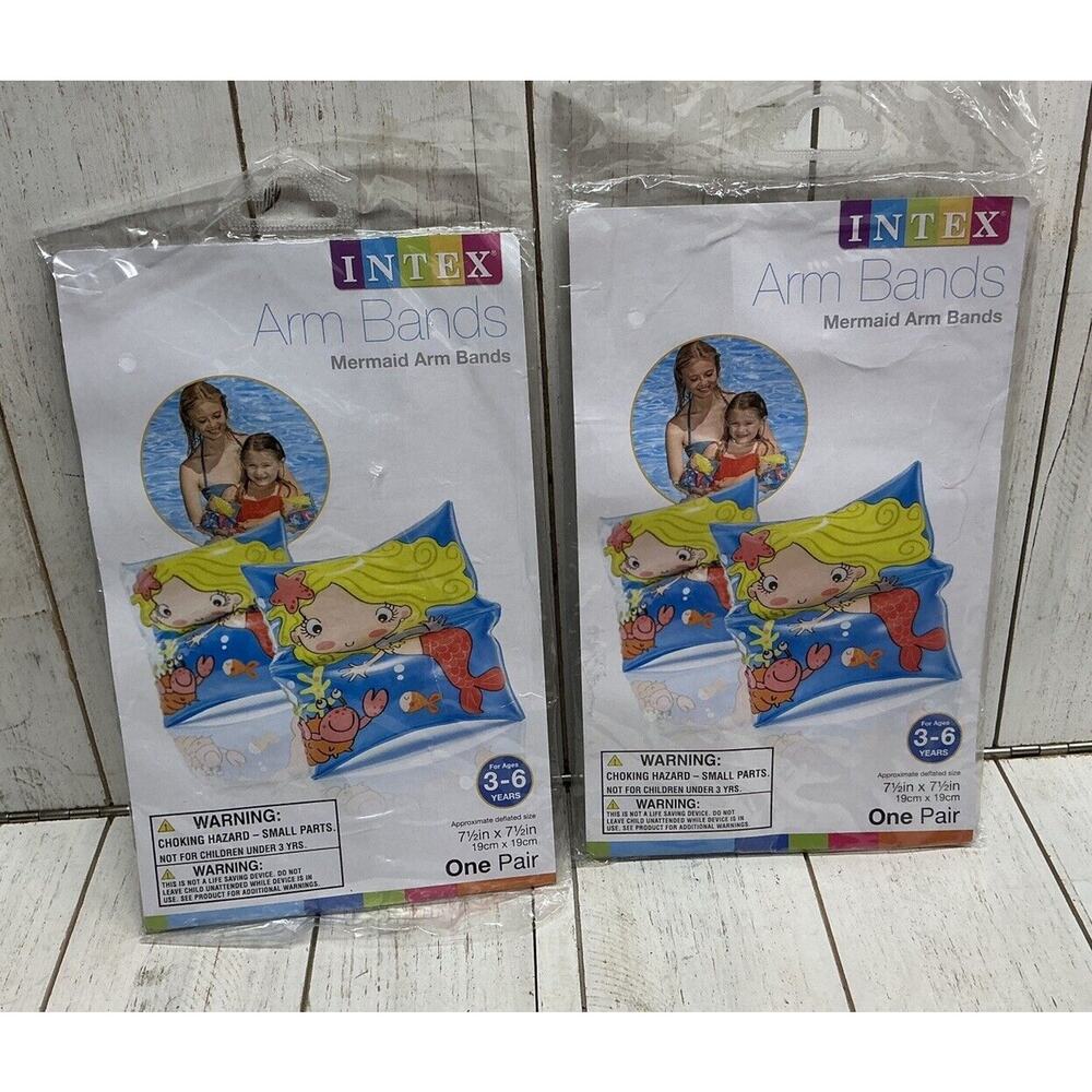 2 Packages INTEX Inflatable Mermaid Arm‎ Band Floatie for Ages 3-6 Years Old New